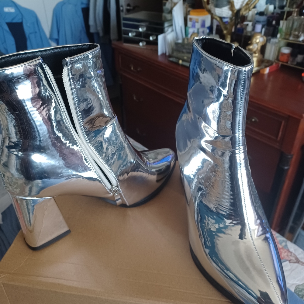 Brand New Silver Booties